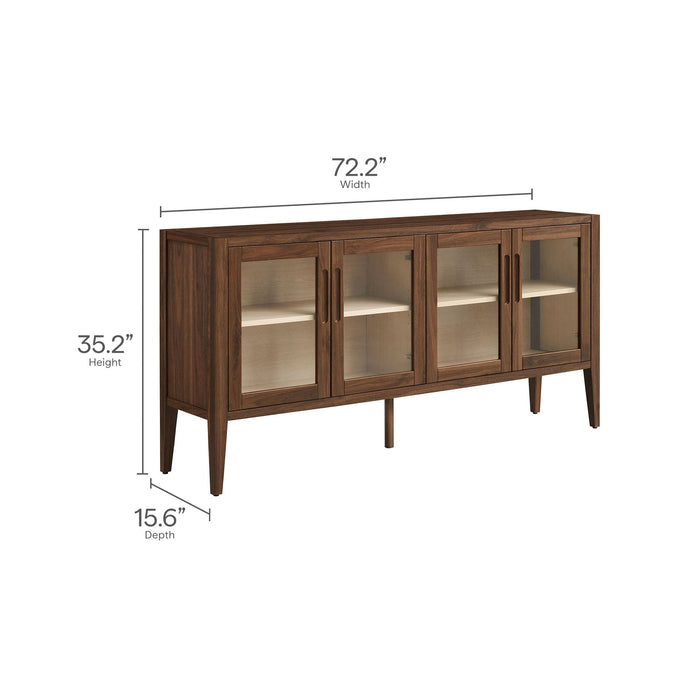 Modway Nell 72" Glass Door Sideboard Storage Display Cabinet - Close-Up