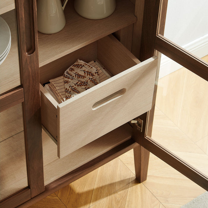 Nell 71" Glass Door Tall Display Storage Cabinet