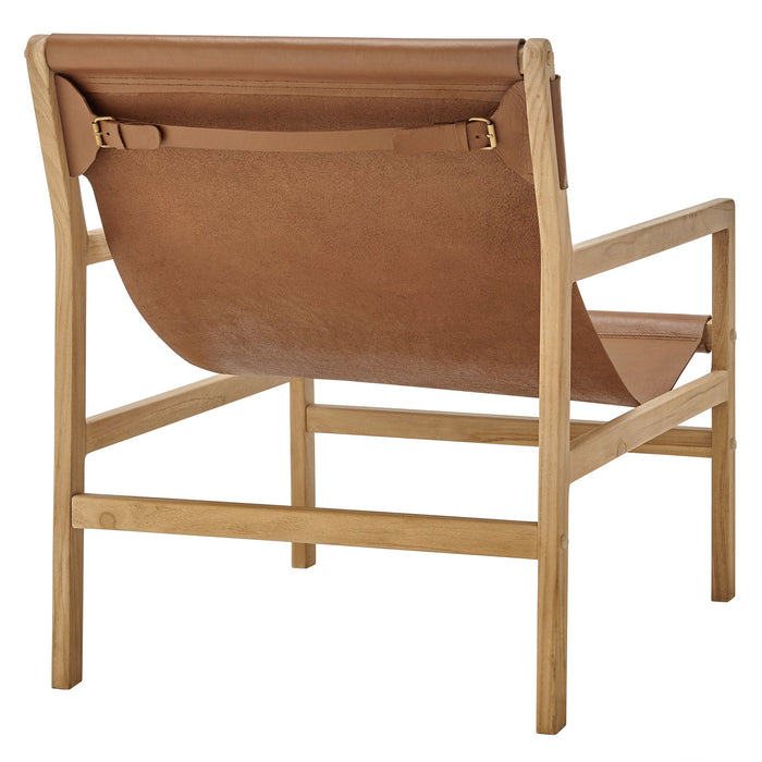 Modway Sonora Leather Sling Chair Living Room Furniture - Dimensions