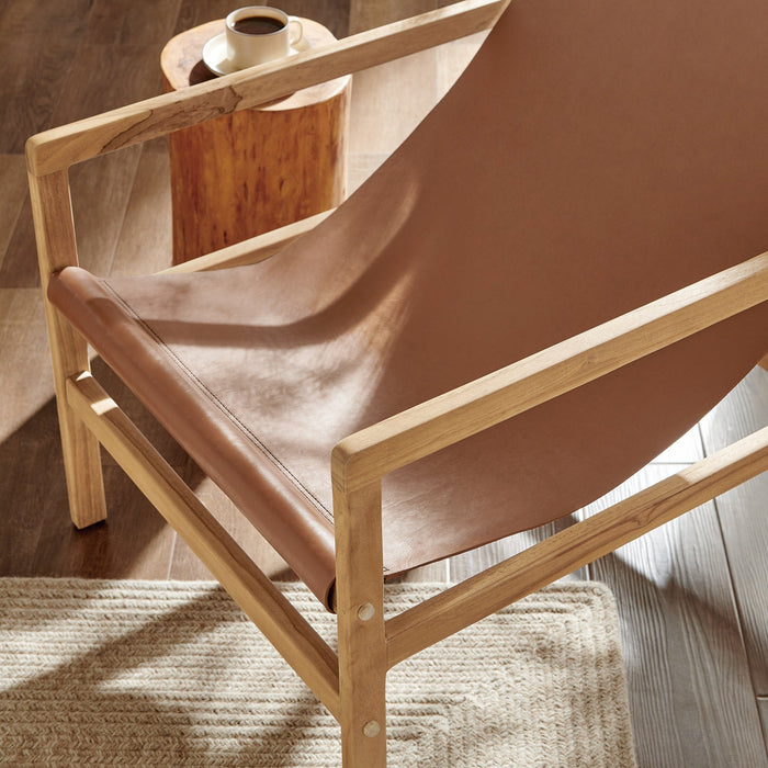 Modway Sonora Leather Sling Chair Living Room Furniture - Close-Up