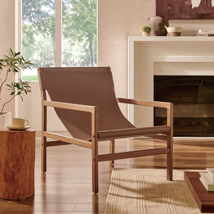Modway Sonora Leather Sling Chair Living Room Furniture - View 10