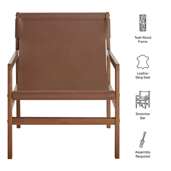 Modway Sonora Leather Sling Chair Living Room Furniture - View 11