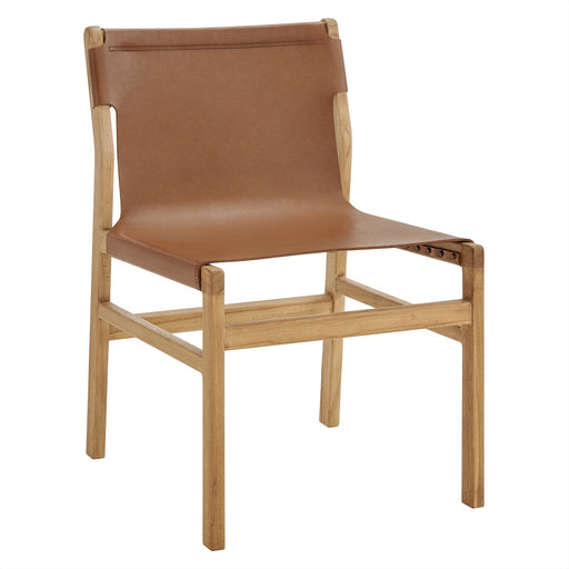 Modway Sonora Leather Dining Side Chair in Brown