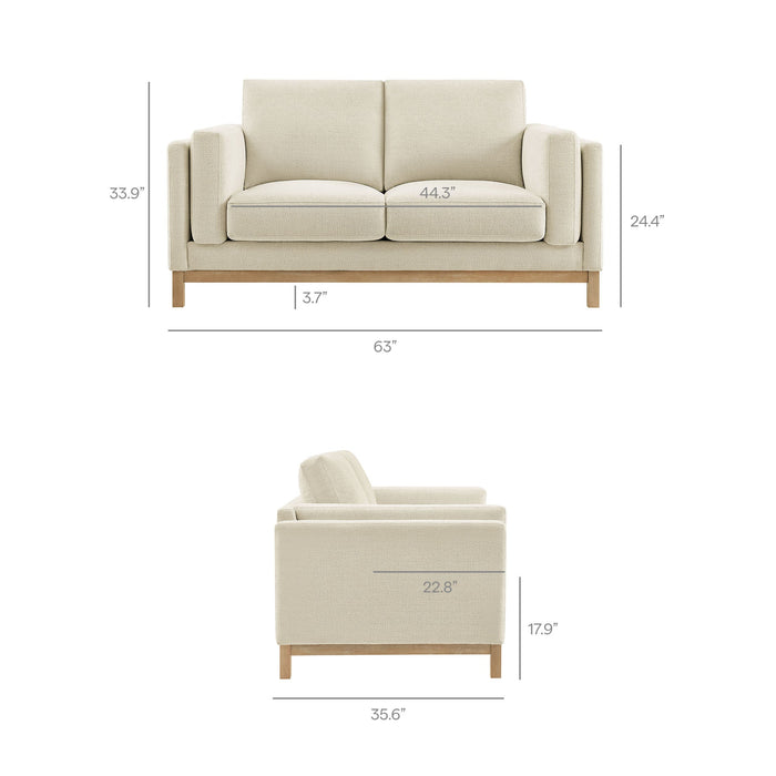 Modway Roscoe 63 inch Upholstered Loveseat Living Room Furniture - View 12
