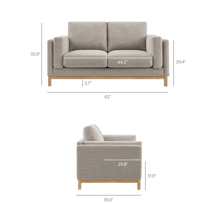 Modway Roscoe 63 inch Upholstered Loveseat Living Room Furniture - View 30