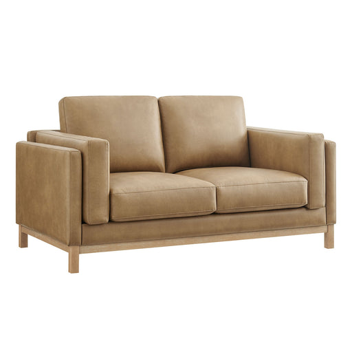 Modway Roscoe 63 inch Upholstered Loveseat Living Room Furniture in Brown