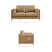 Modway Roscoe 63 inch Upholstered Loveseat Living Room Furniture in Brown - Detail View