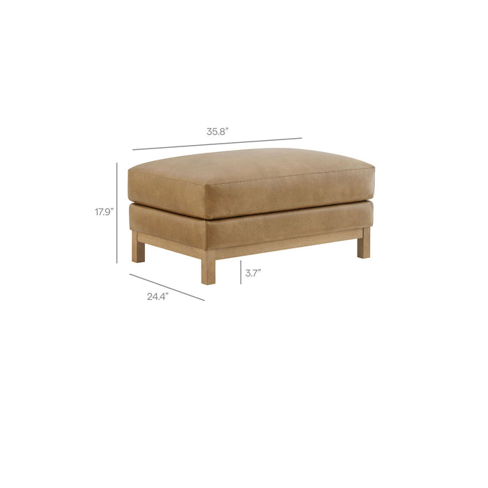 Modway Roscoe Upholstered Ottoman Living Room Furniture in Brown - Detail View
