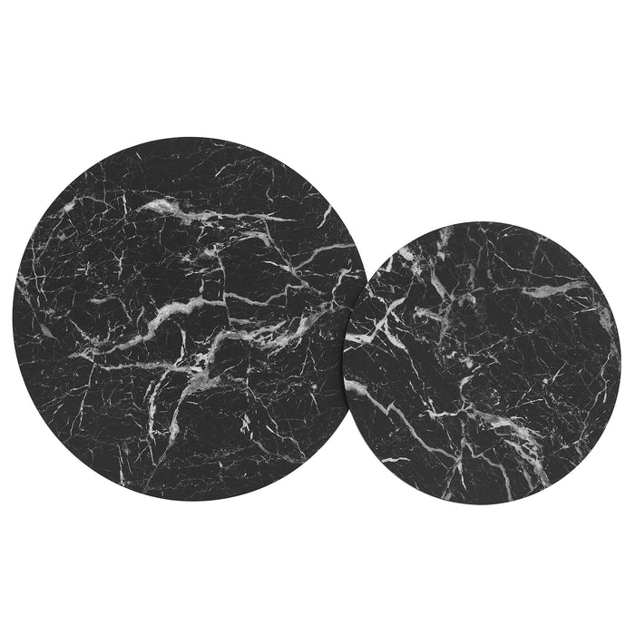 Fortitude Round Faux Marble Top Nesting Coffee Table Set