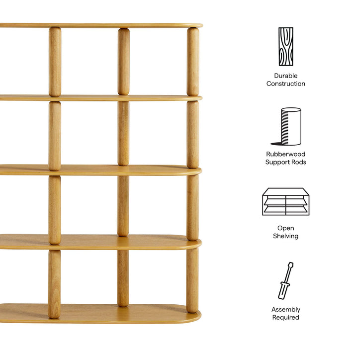 Arcus 4-Tier Oval Wood Bookshelf