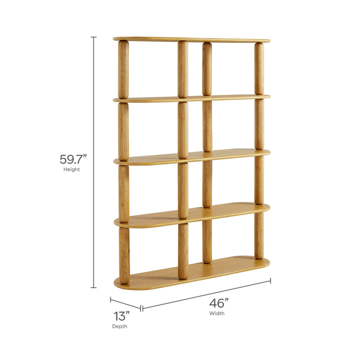 Arcus 4-Tier Oval Wood Bookshelf