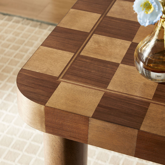 Oscar 36 Inch Square Checkered Dining Table