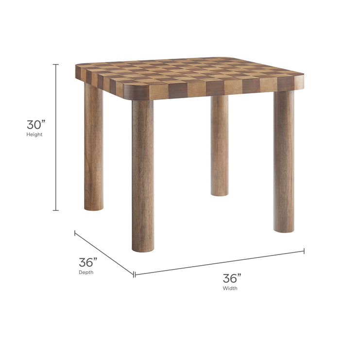 Oscar 36 Inch Square Checkered Dining Table