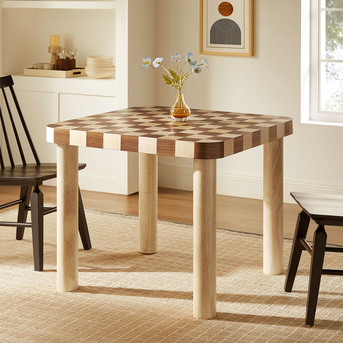 Oscar 36 Inch Square Checkered Dining Table