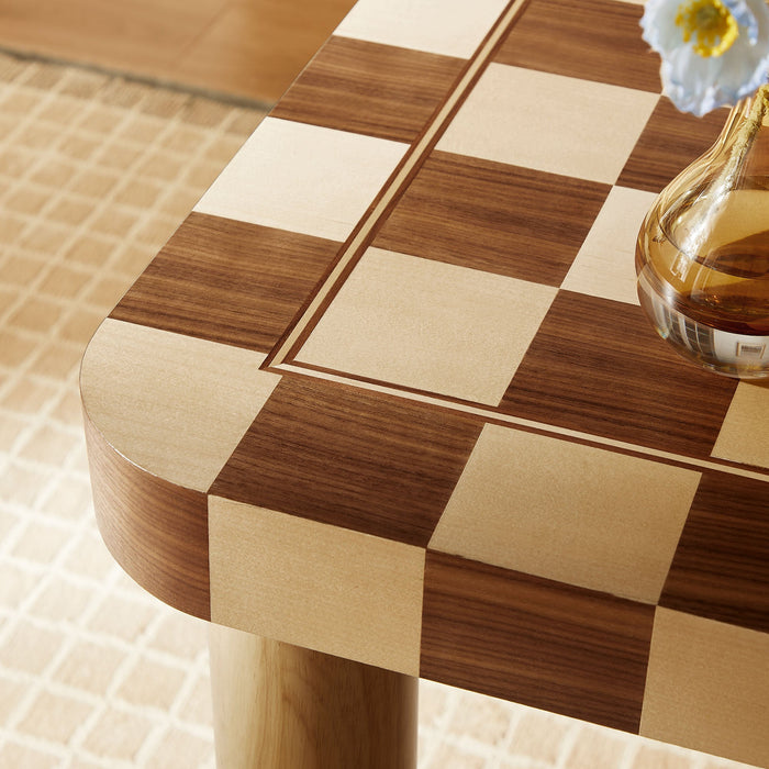 Oscar 36 Inch Square Checkered Dining Table