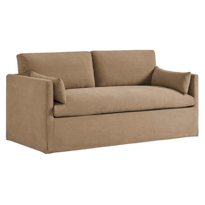 Wellfleet Slipcovered Linen-Blend Loveseat Almond