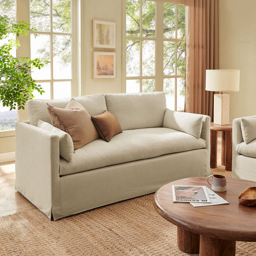 Wellfleet Slipcovered Linen-Blend Loveseat Linen