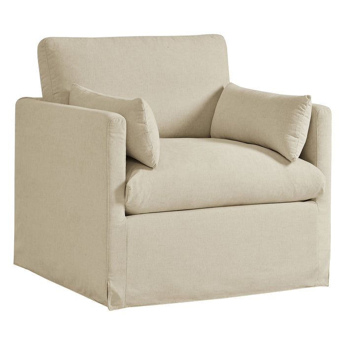 Wellfleet Slipcovered Linen-Blend Armchair Linen