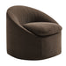 Sadie Slipcovered Linen-Blend Round Accent Chair Cocoa