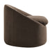 Sadie Slipcovered Linen-Blend Round Accent Chair Cocoa