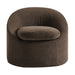 Sadie Slipcovered Linen-Blend Round Accent Chair Cocoa