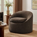 Sadie Slipcovered Linen-Blend Round Accent Chair Cocoa