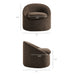 Sadie Slipcovered Linen-Blend Round Accent Chair Cocoa