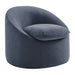 Sadie Slipcovered Linen-Blend Round Accent Chair Denim