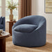 Sadie Slipcovered Linen-Blend Round Accent Chair Denim