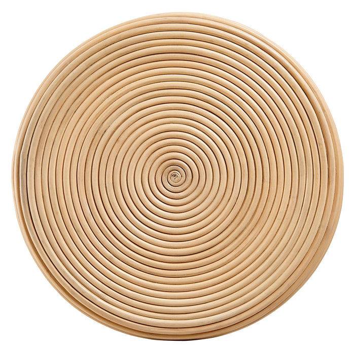 Modway Tavi Hourglass Natural Rattan Round Side Table Living Room Furniture - Dimensions
