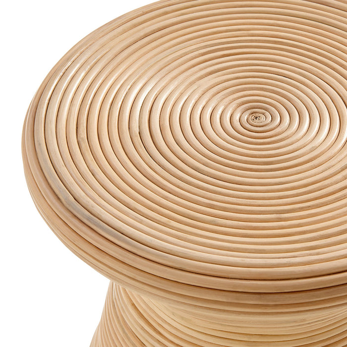 Modway Tavi Hourglass Natural Rattan Round Side Table Living Room Furniture - Features