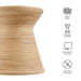 Modway Tavi Hourglass Natural Rattan Round Side Table Living Room Furniture in Brown - Side View