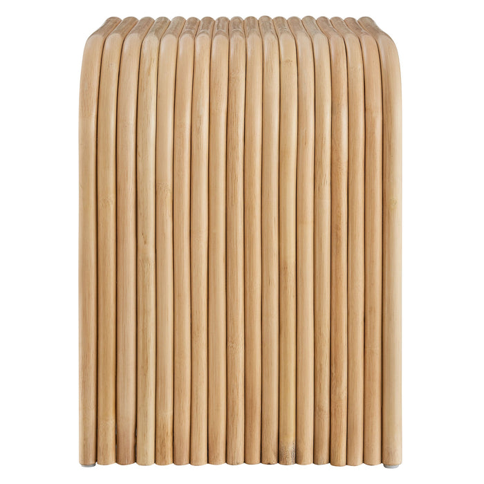 Eve Curved Natural Rattan Side Table