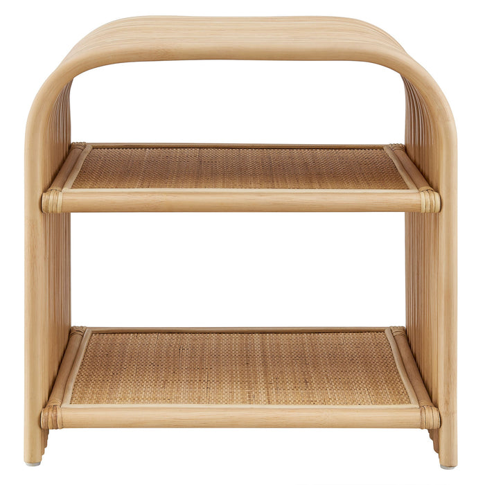 Eve Curved Natural Rattan Side Table