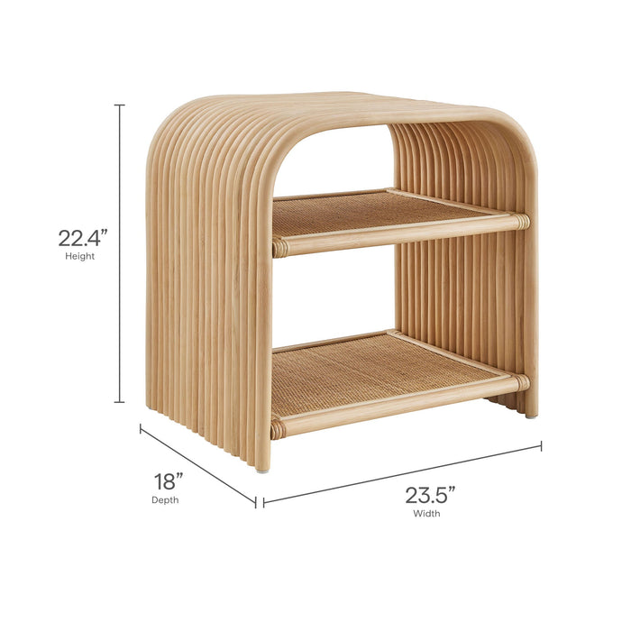 Eve Curved Natural Rattan Side Table