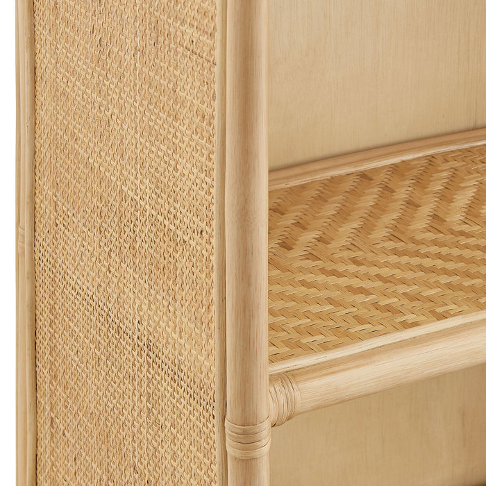 Jane 71 Inch Tall Arched Natural Rattan Bookshelf