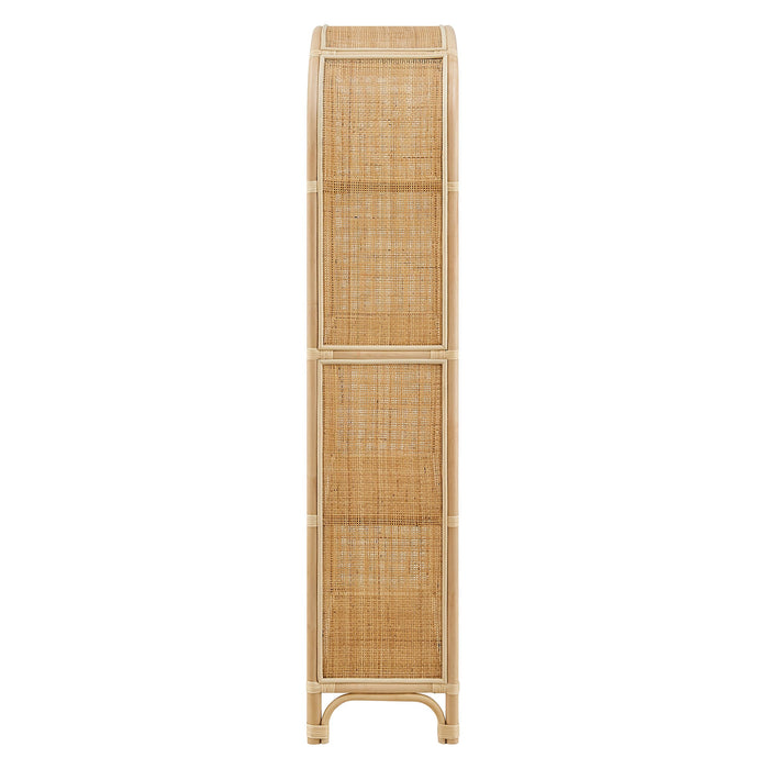 Celeste 67 Inch Tall Arched Natural Rattan Bookshelf