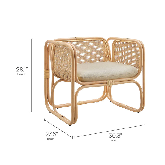 Ellis Natural Rattan Accent Armchair