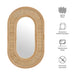 Modway Sovana Oval Rattan Wall Mirror Living Room Furniture in Brown - Side View