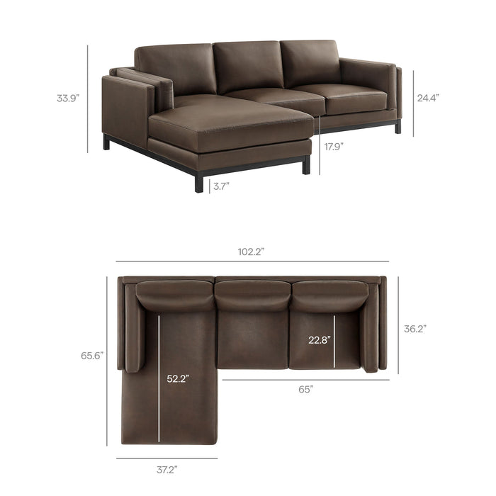 Roscoe Left-Facing Upholstered Sectional Sofa with Chaise