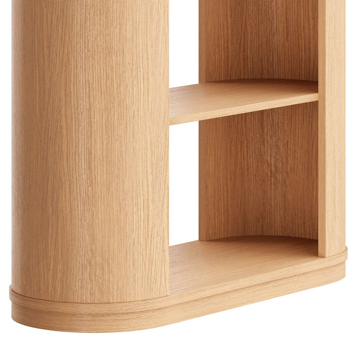 Aspect 74 Inch Curved 4 Tier Bookshelf