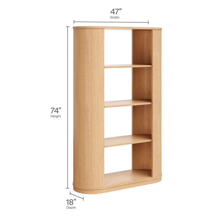Aspect 74 Inch Curved 4 Tier Bookshelf