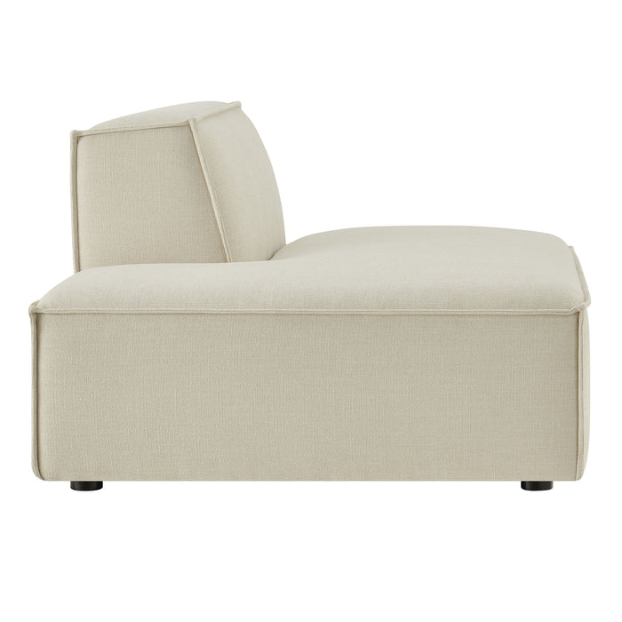 Restore Performance Fabric Upholstered Left-Facing Armless Modular Chaise Ecru