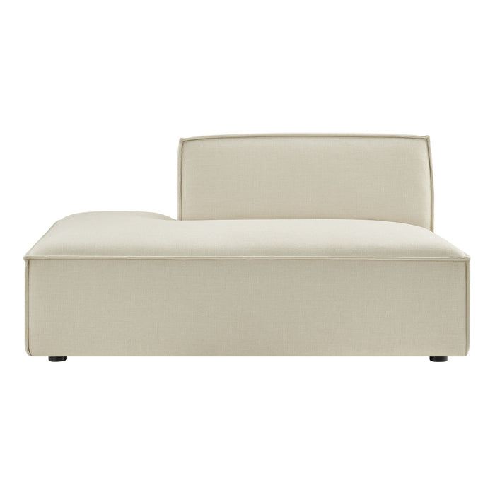 Restore Performance Fabric Upholstered Left-Facing Armless Modular Chaise Ecru