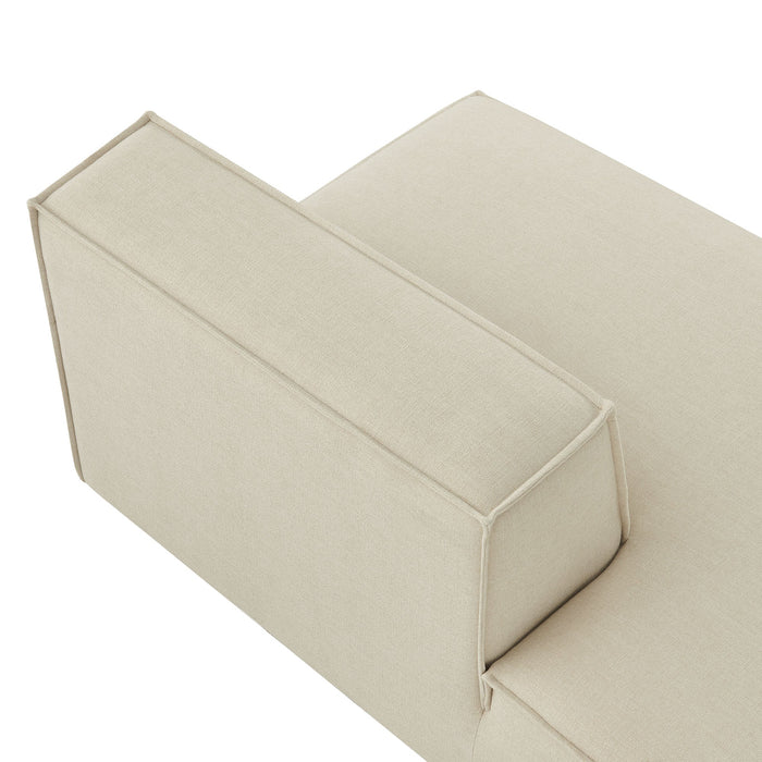 Restore Performance Fabric Upholstered Left-Facing Armless Modular Chaise Ecru