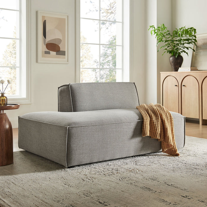 Restore Performance Fabric Upholstered Left-Facing Armless Modular Chaise Pewter