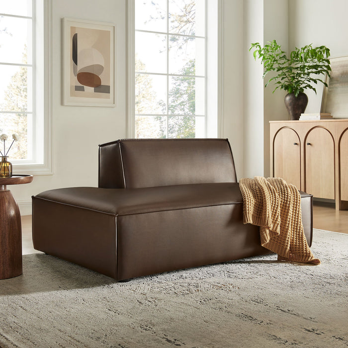 Restore Vegan Leather Left-Facing Armless Modular Chaise Espresso