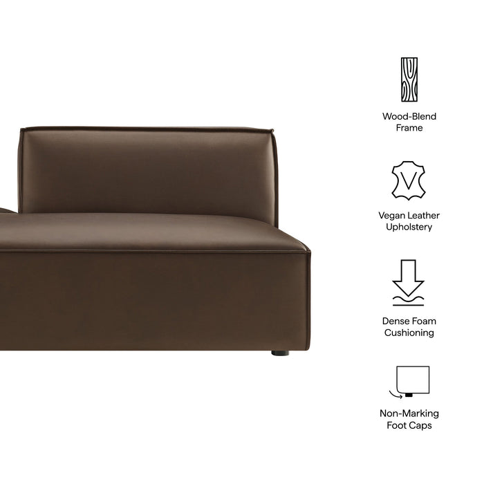 Restore Vegan Leather Left-Facing Armless Modular Chaise Espresso