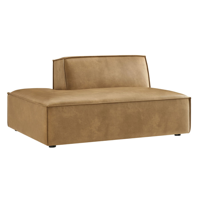 Restore Vegan Leather Left-Facing Armless Modular Chaise Toast