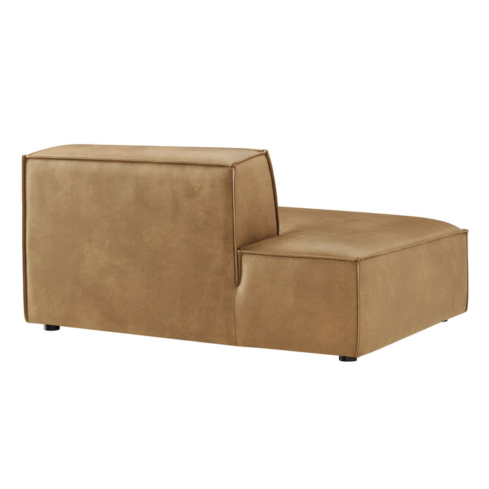 Restore Vegan Leather Left-Facing Armless Modular Chaise Toast